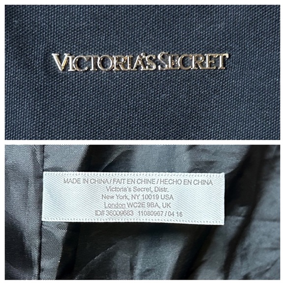 Victoria’s Secret Signature Stripe Weekender Duffle & Pouch - Picture 8 of 12